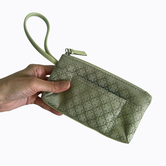 Villager Argyle Pattern Diamond Wristlet Pistachio Clutch Mini Compact Bag Retro - Picture 6 of 6